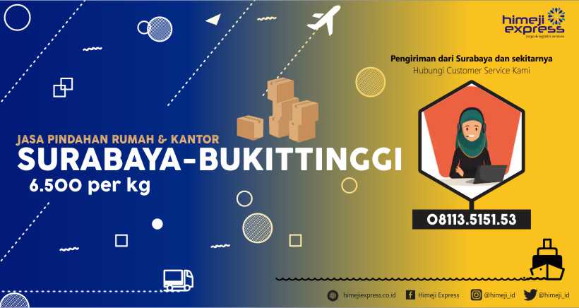 Jasa Kirim Barang Pindahan Surabaya ke Bukittinggi