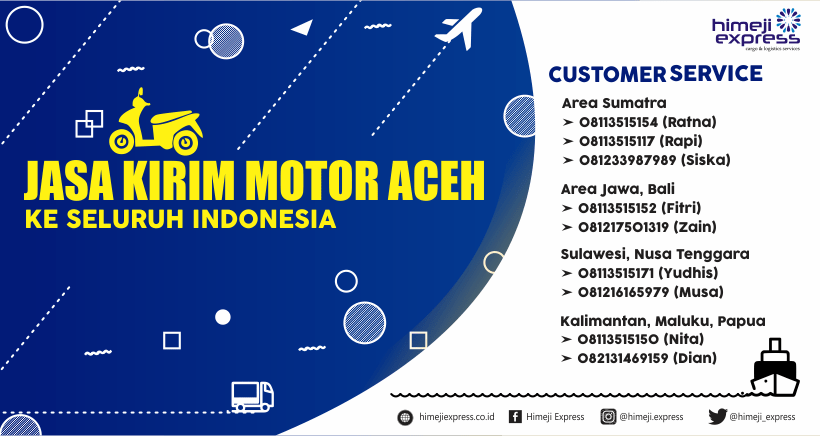 Jasa Kirim Motor Aceh ke Seluruh Indonesia