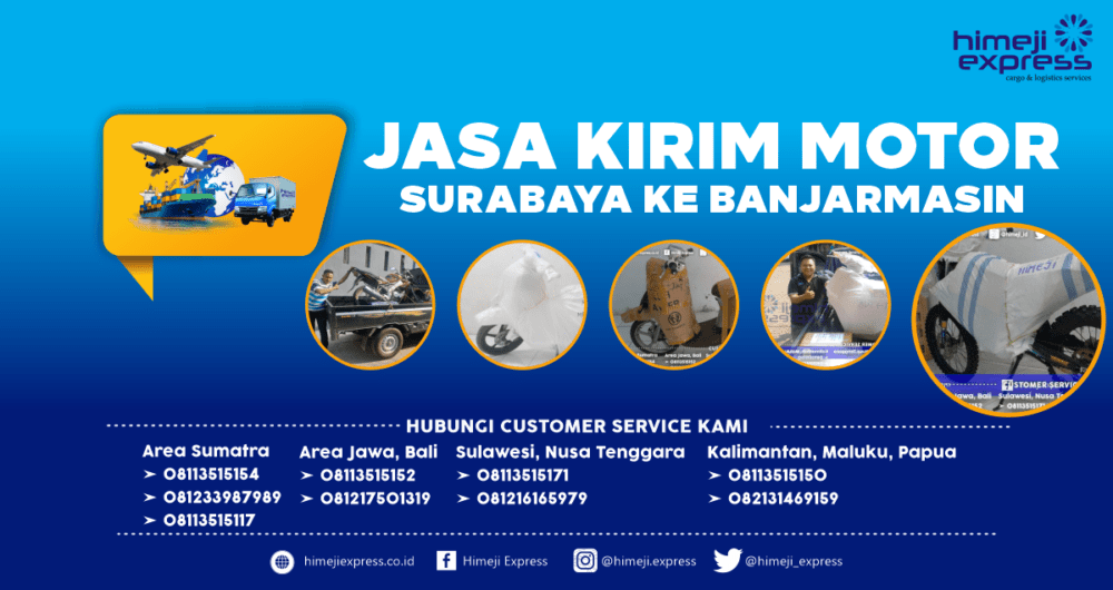 Jasa Kirim Motor Surabaya ke Banjarmasin Murah